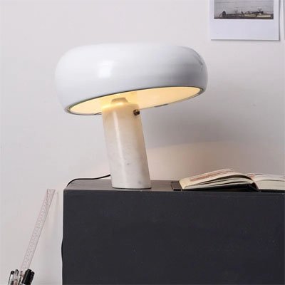 Lampe champignon Design Marbré LED couleur blanche