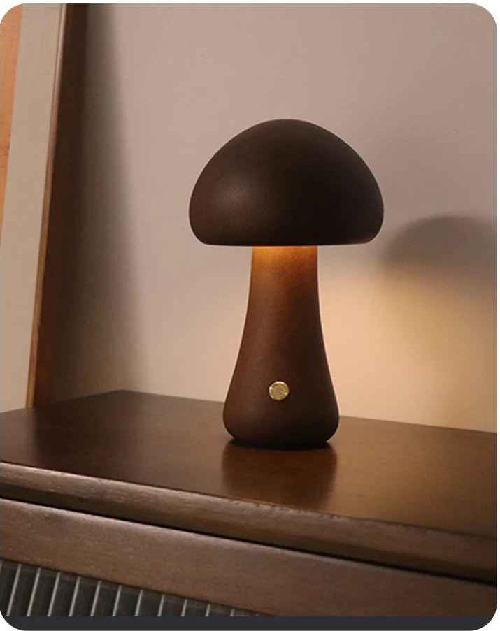 Lampe champignon Eco-design Type A Couleur Noyer