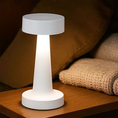 Lampe de table Design Minimaliste blanche sur une table à café de Livnng Room