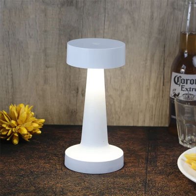 Lampe de table | Design-Minimaliste -LED Blanche posée sur la table Coin-repas