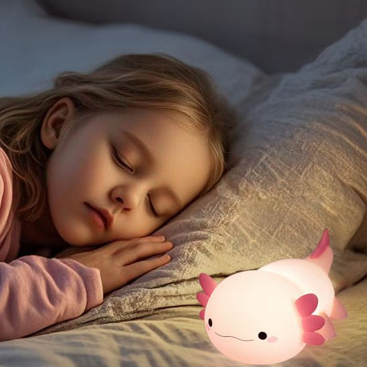 Veilleuse de bébé Axolotl Nuit Douce douce couleur rosée